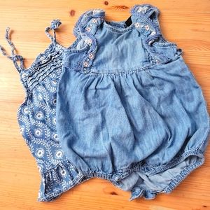 Jeans onesie and dress set / The Gap